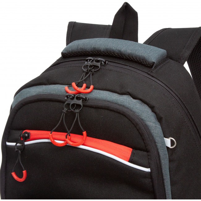 Рюкзак школьный Grizzly RB-254-4 черный-красный - фото №10