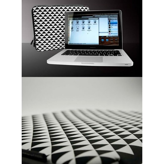 Чехол для ноутбука Kawaii Factory Чехол для MacBook 13.3" "Треугольники" Черный - фото №5