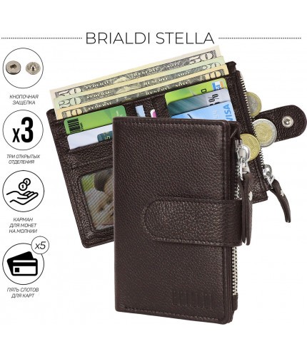 Портмоне Brialdi Stella Relief Brown- фото №1