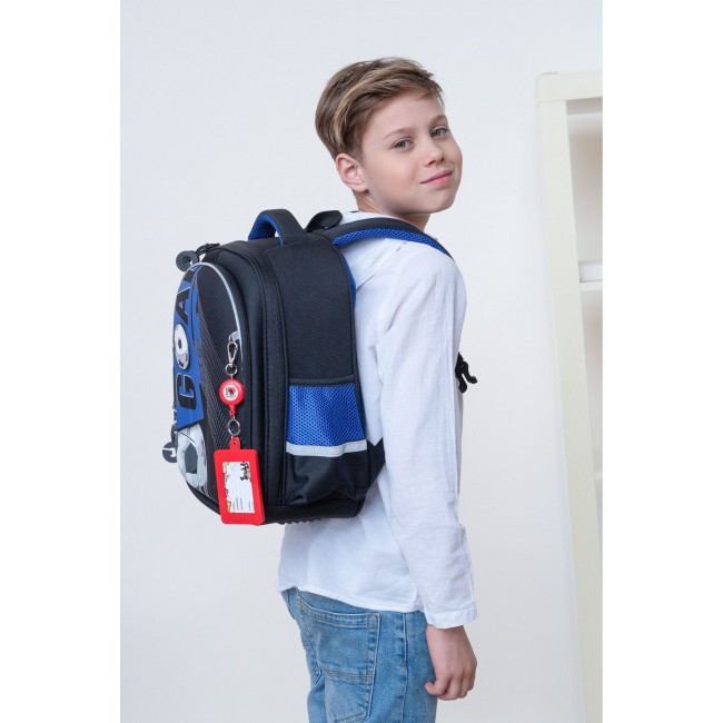 Рюкзак школьный Grizzly RAz-287-6 черный-синий - фото №14