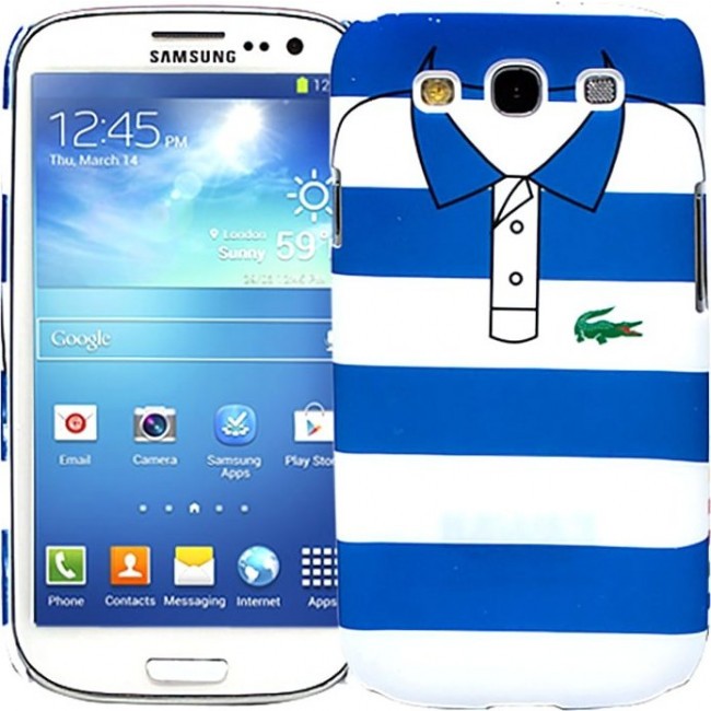 Чехол для Samsung Kawaii Factory Чехол для Samsung Galaxy S3 серия "Sports shirt" Blue and white stripes - фото №1