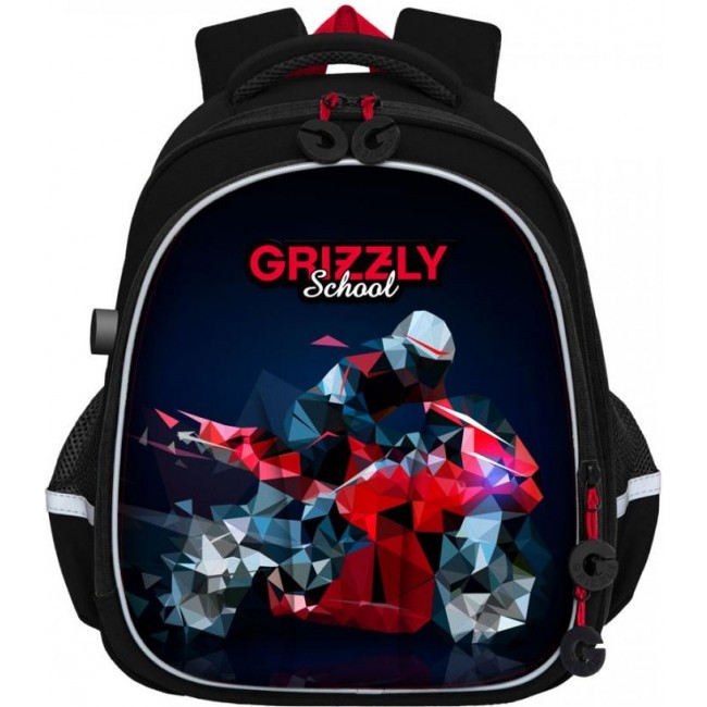 Школьный рюкзак Grizzly RAz-187-7 черный - фото №1