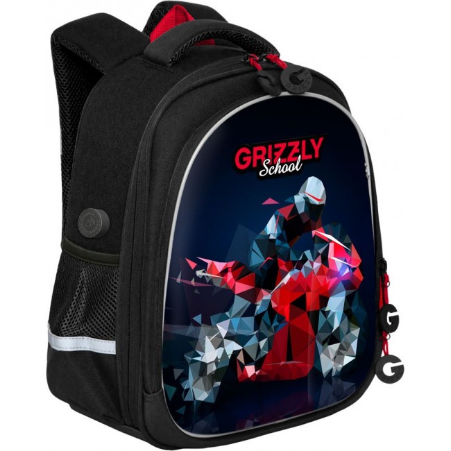 Школьный рюкзак Grizzly RAz-187-7 черный - фото №2