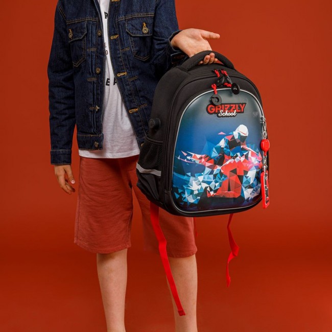 Школьный рюкзак Grizzly RAz-187-7 черный - фото №14