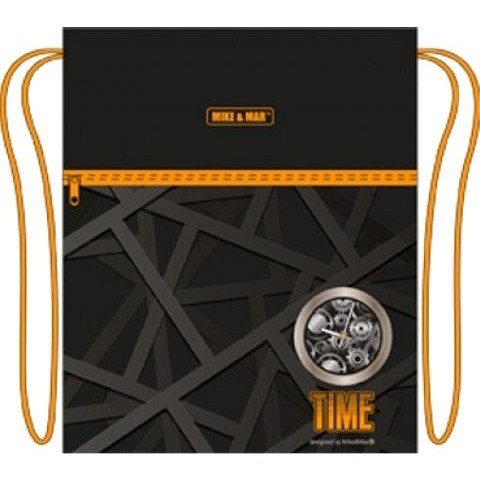 Мешок для обуви Mike&Mar Shoes Bag Время Черно-Оранжевый - фото №1