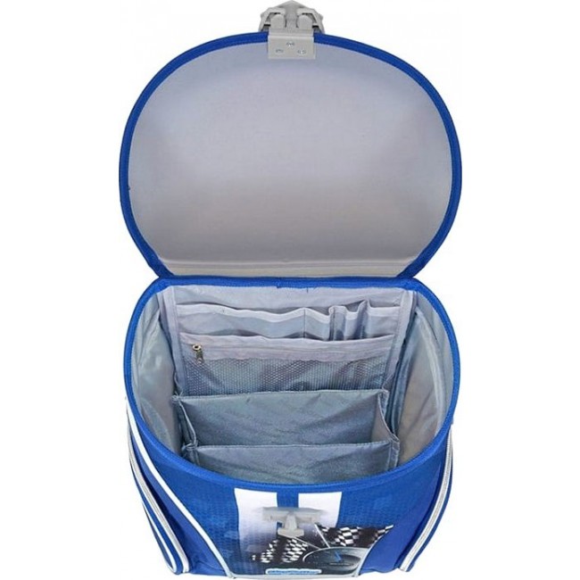 Ранец каркасный Mag Taller  J-flex с пластиковым дном Гоночная машина (синий) - фото №7