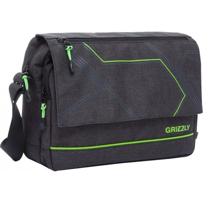 Школьная сумка Grizzly MM-805-4 Черный - Салатовый - фото №2