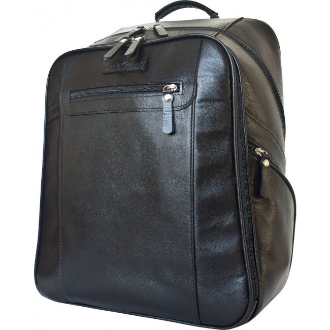 Кожаный мужской рюкзак Carlo Gattini Cossira 3048-01 Черный - фото №5