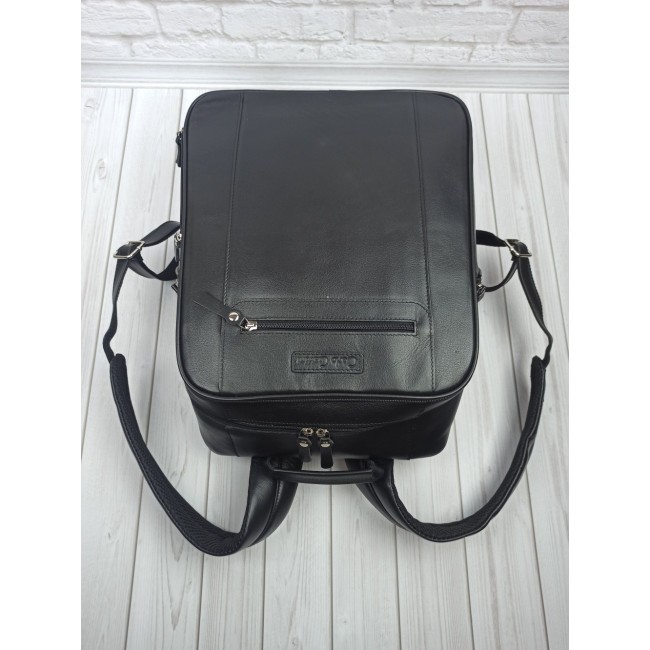 Кожаный мужской рюкзак Carlo Gattini Cossira 3048-01 Черный - фото №9