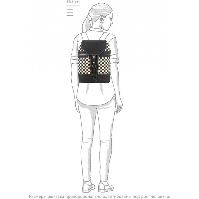 Рюкзак Sofitone RM 002 Плетеный D4-A1-P Черный - Молочный - Белый - фото №7