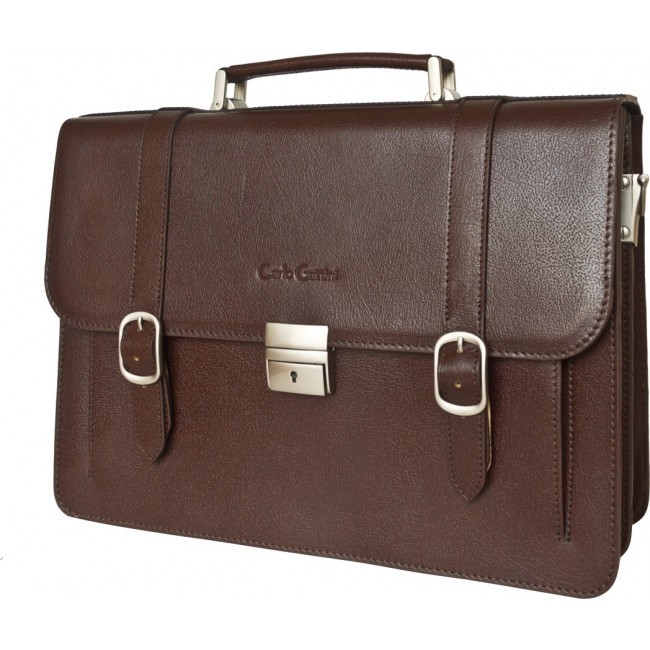 Кожаный портфель Carlo Gattini Tolmezzo 2023-31 Темно-коричневый Brown - фото №2