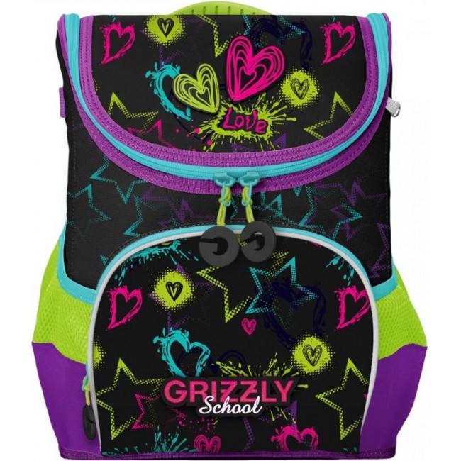 Рюкзак Grizzly RAn-082-1 Черный-фиолетовый - фото №1