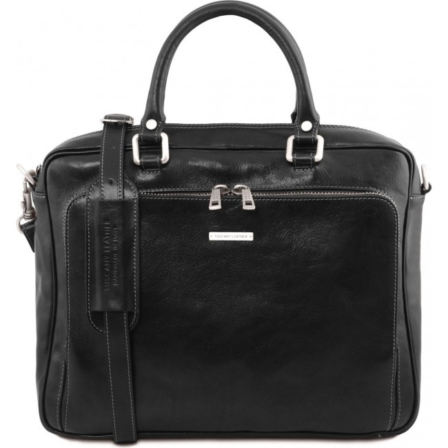 Кожаный портфель для ноутбука Tuscany Leather Pisa TL141660 Черный - фото №1