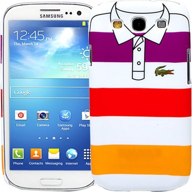 Чехол для Samsung Kawaii Factory Чехол для Samsung Galaxy S3 серия "Sports shirt" Purple, red, yellow stripes - фото №1