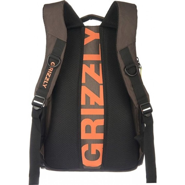 Школьный рюкзак для мальчика Grizzly RU-601-1 Черный - оранжевый - фото №3