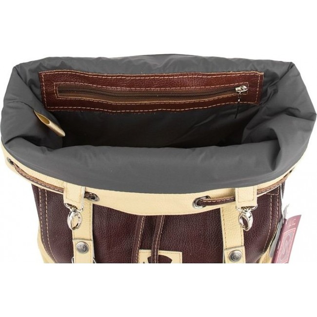 Рюкзак Sofitone RM 001 C4-A2 Вишневый (коричневый) - Слоновая Кость - фото №5