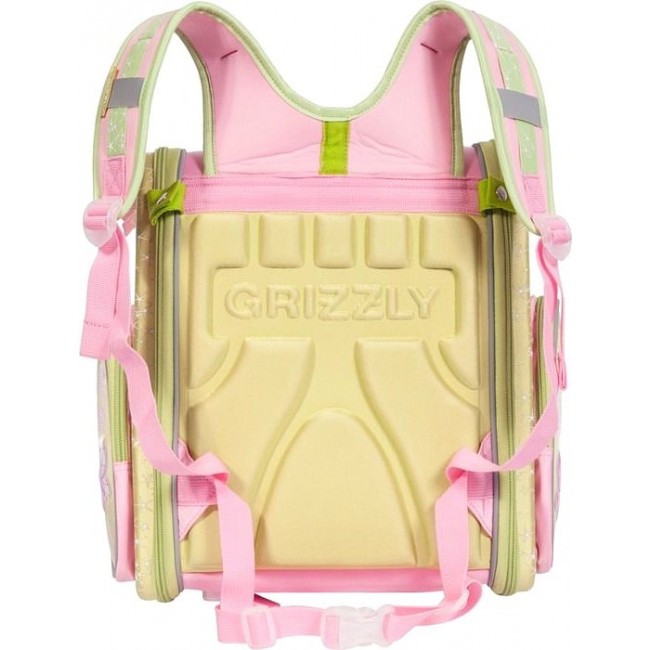 Облегченный ранец для школьника Grizzly RA-668-3 розовый с принцессой - фото №3
