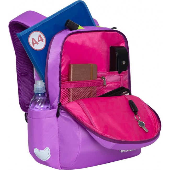 Школьный рюкзак Grizzly RG-166-2 лиловый - фото №6
