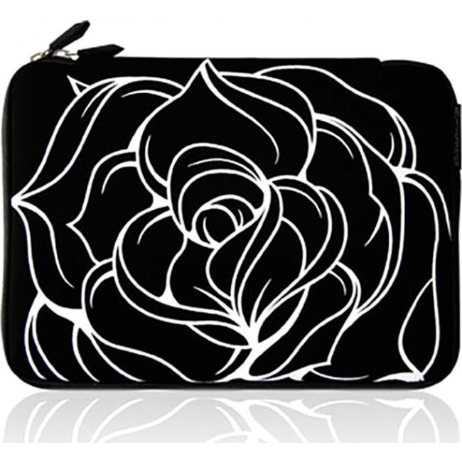 Чехол для ноутбука Kawaii Factory Чехол для MacBook 15.4" "Роза" Черный - фото №1