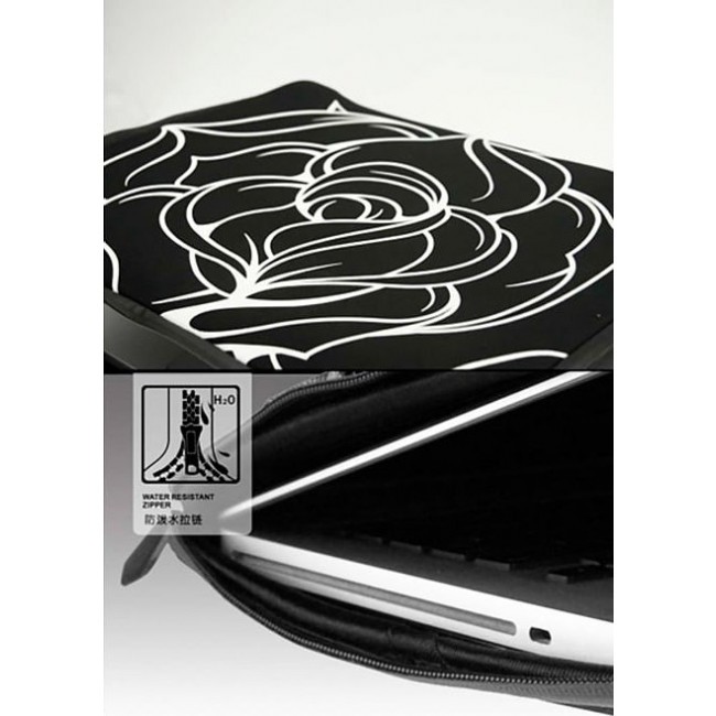 Чехол для ноутбука Kawaii Factory Чехол для MacBook 15.4" "Роза" Черный - фото №3