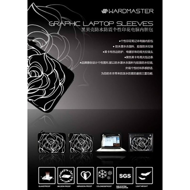 Чехол для ноутбука Kawaii Factory Чехол для MacBook 15.4" "Роза" Черный - фото №5