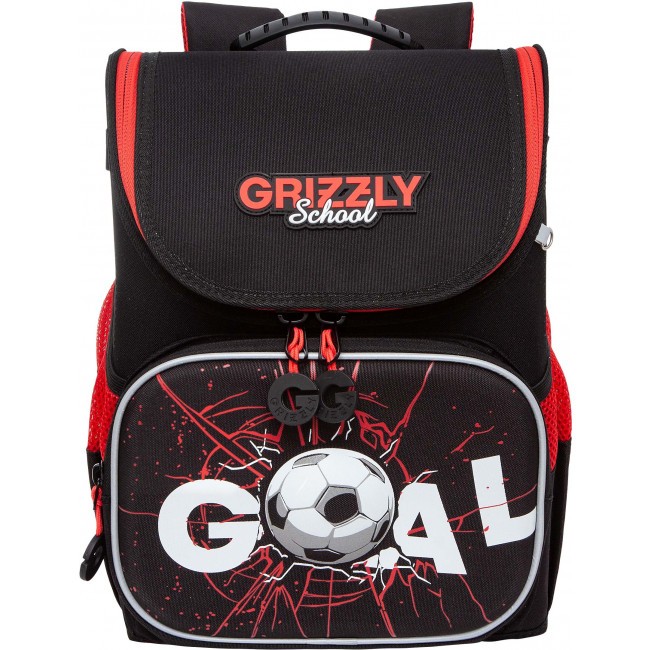 Рюкзак школьный Grizzly RAl-295-1 черный-красный - фото №2