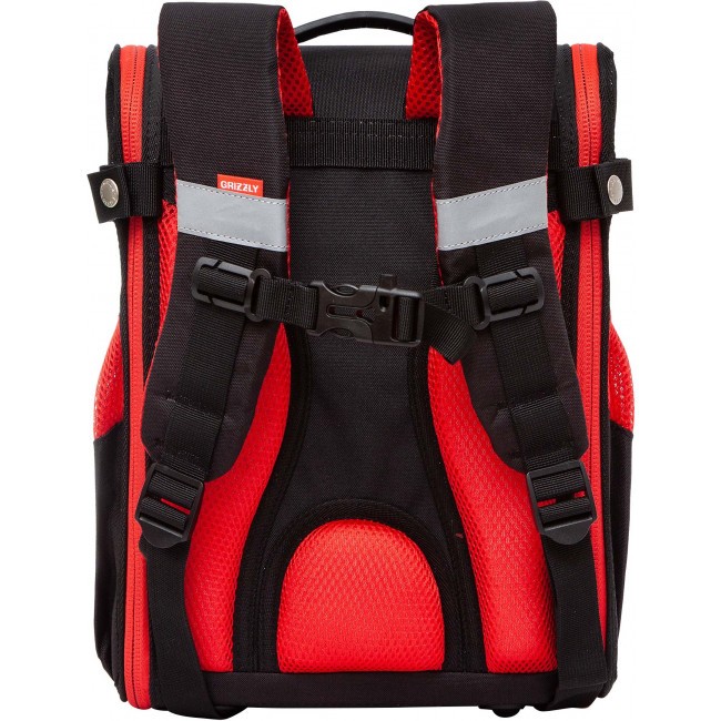 Рюкзак школьный Grizzly RAl-295-1 черный-красный - фото №3