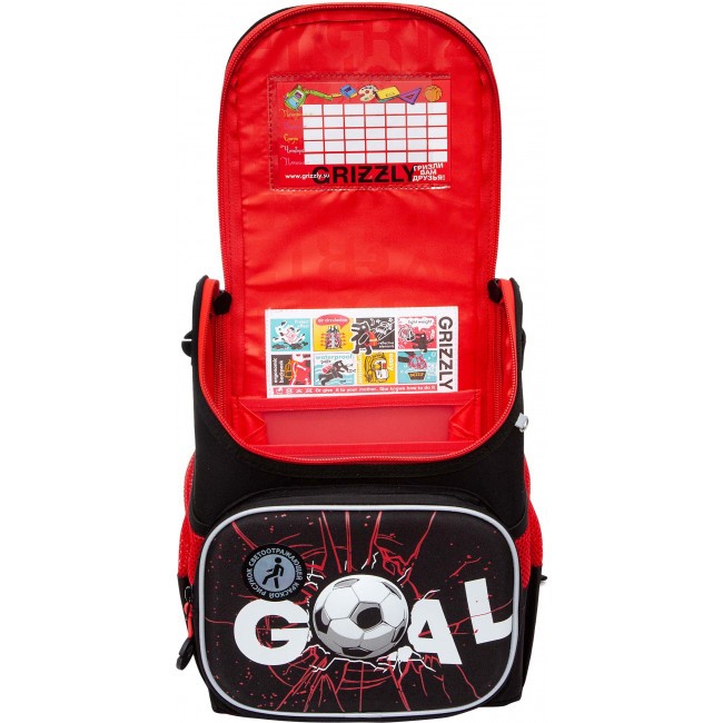 Рюкзак школьный Grizzly RAl-295-1 черный-красный - фото №6