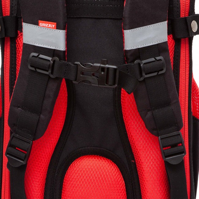 Рюкзак школьный Grizzly RAl-295-1 черный-красный - фото №10
