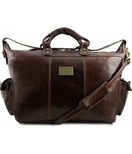 Дорожная кожаная сумка Tuscany Leather Porto TL140938 Темно-коричневый- фото №2
