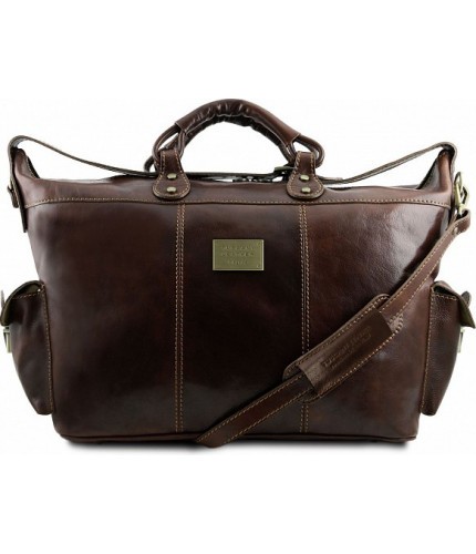 Дорожная кожаная сумка Tuscany Leather Porto TL140938 Темно-коричневый- фото №1