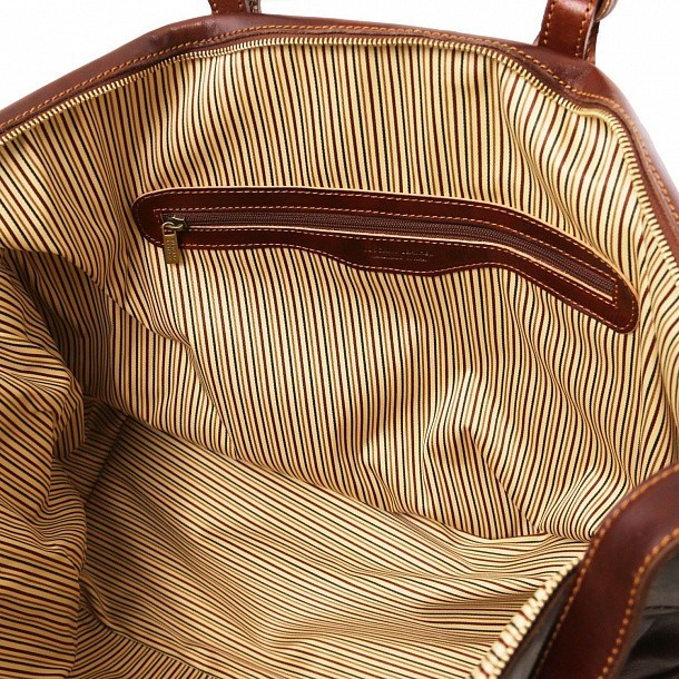 Дорожная кожаная сумка Tuscany Leather Porto TL140938 Темно-коричневый - фото №4