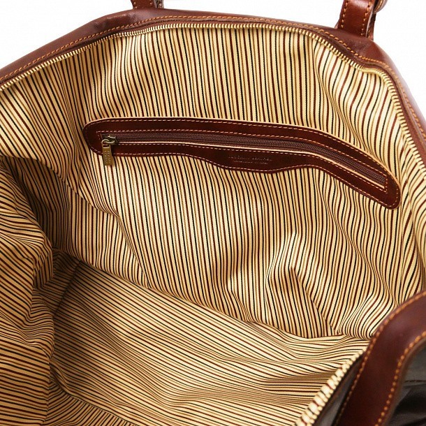 Дорожная кожаная сумка Tuscany Leather Porto TL140938 Темно-коричневый - фото №4