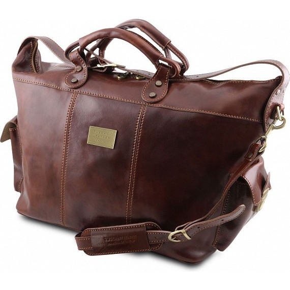 Дорожная кожаная сумка Tuscany Leather Porto TL140938 Темно-коричневый - фото №2