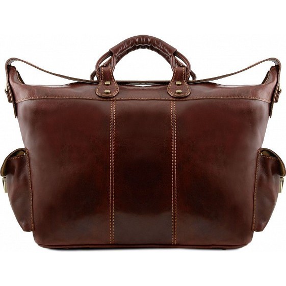 Дорожная кожаная сумка Tuscany Leather Porto TL140938 Темно-коричневый - фото №3