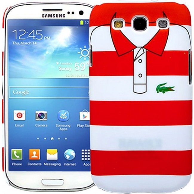 Чехол для Samsung Kawaii Factory Чехол для Samsung Galaxy S3 серия "Sports shirt" Red and white stripes - фото №1