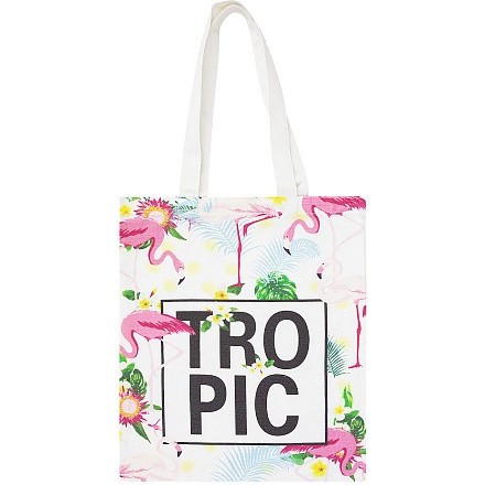Эко-сумка шоппер Kawaii Factory Tropic белая - фото №1