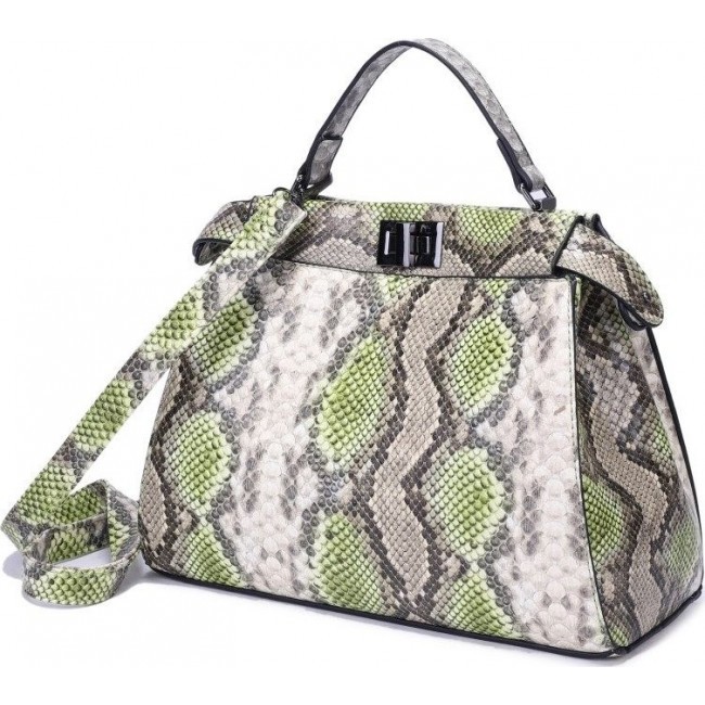 Женская сумка OrsOro DW-859 Коричневый и зеленый - фото №2