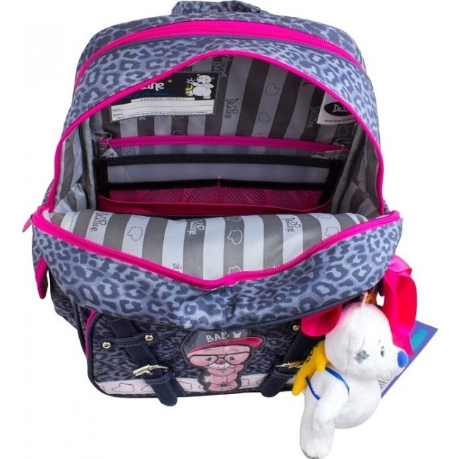 Анатомический рюкзак для школы DeLune 55-08 Зайка (серый-розовый) - фото №5