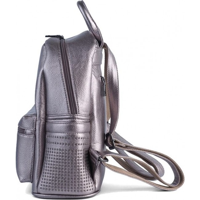 Кожаный рюкзачок Ula Gavana R8-006 Серебристо серый - фото №3