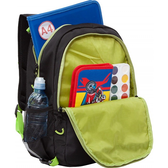 Школьный рюкзак с мешком Grizzly RB-158-1 черный - фото №6