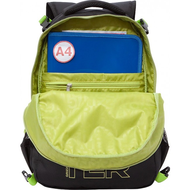 Школьный рюкзак с мешком Grizzly RB-158-1 черный - фото №7
