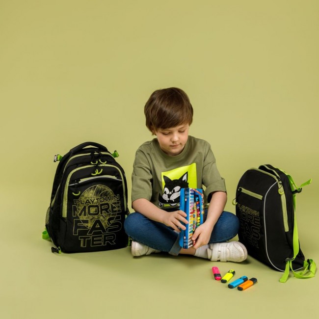 Школьный рюкзак с мешком Grizzly RB-158-1 черный - фото №23