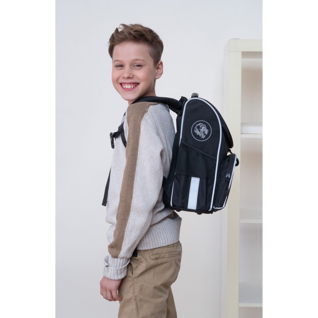 Рюкзак школьный с мешком Grizzly RAm-285-7 черный - фото №12