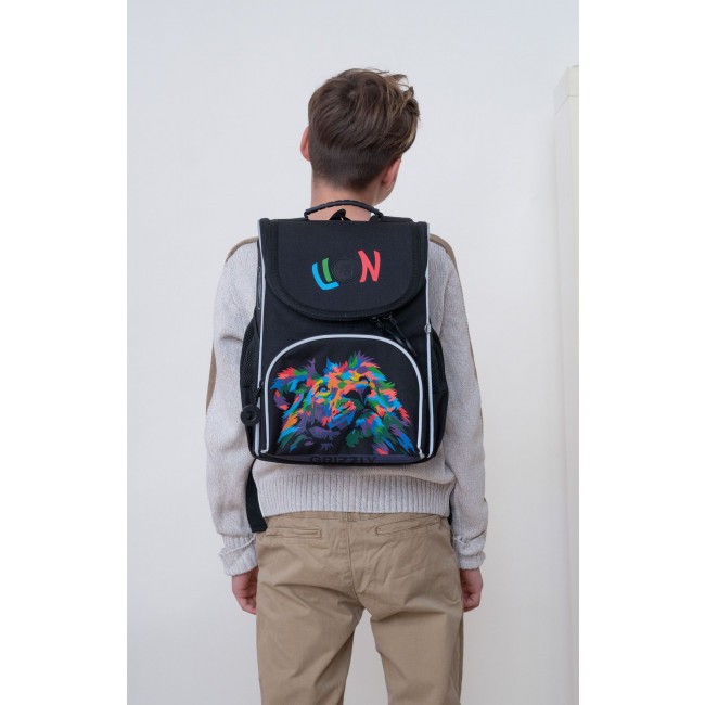 Рюкзак школьный с мешком Grizzly RAm-285-7 черный - фото №14