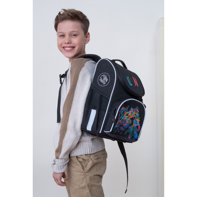 Рюкзак школьный с мешком Grizzly RAm-285-7 черный - фото №15