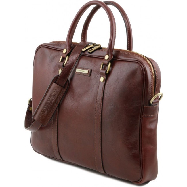 Кожаная сумка для ноутбука Tuscany Leather Prato TL141283 Мед - фото №2