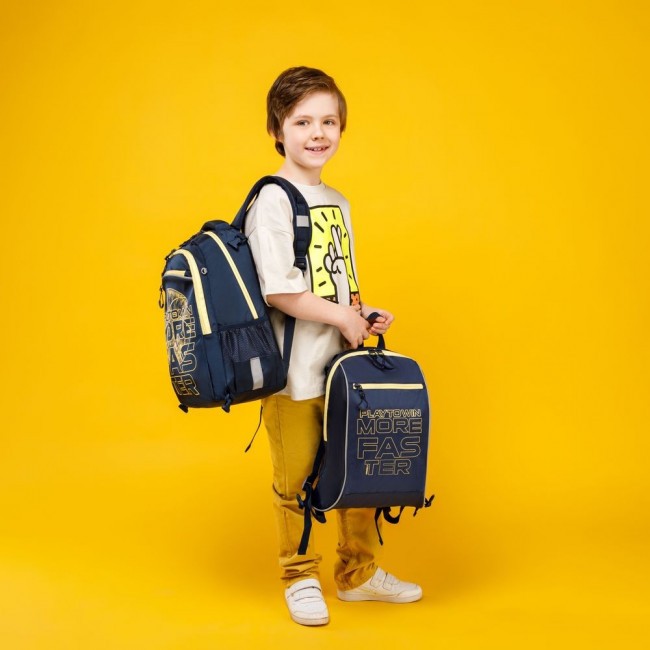 Школьный рюкзак с мешком Grizzly RB-158-1 синий - фото №20