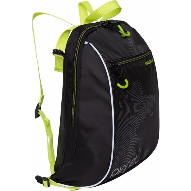 Школьный рюкзак с мешком Grizzly RB-056-11 черный-салатовый - фото №7