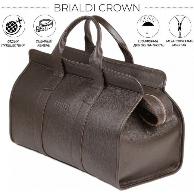 Дорожная сумка Brialdi Crown Коричневый relief brown - фото №3
